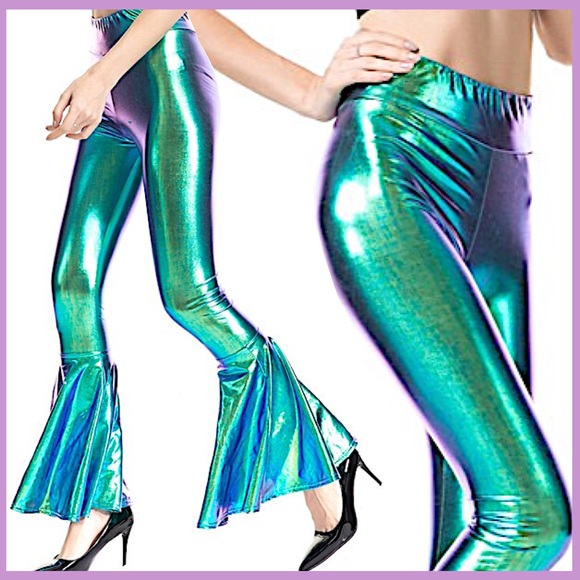 Laser Holographic High Waist Flare Leg Rave - Picture 5 of 5